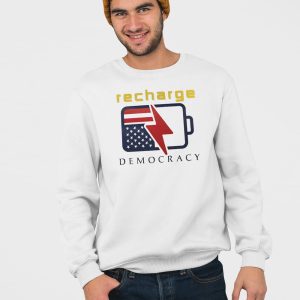 Recharge Democracy Upside Down Flag Battery Shirt 4