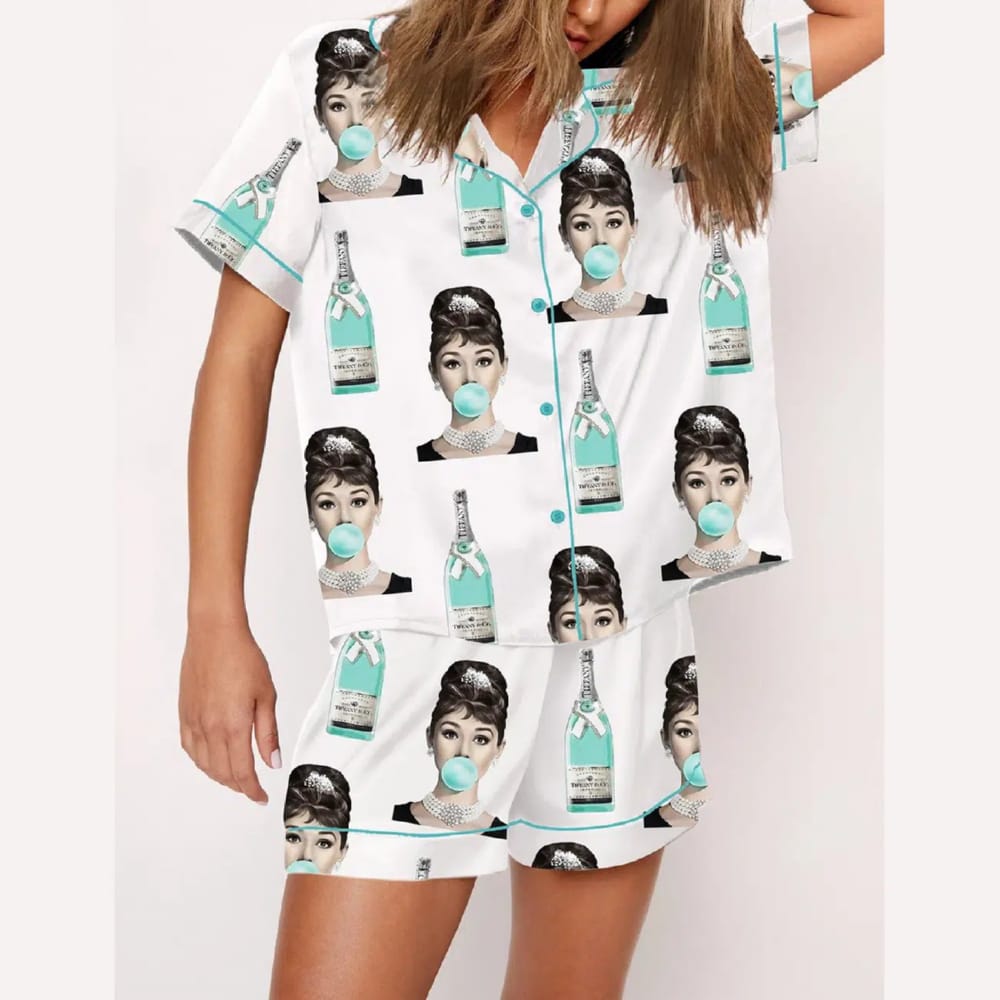 Audrey Hepburn Tiffanys Champagne Pajama Set Audrey Hepburn Tiffany's Champagne Pajama Set