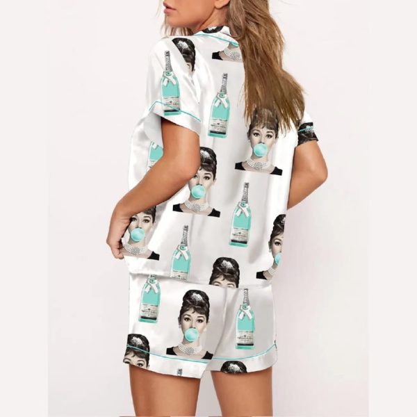 Audrey Hepburn Tiffany’s Champagne Pajama Set
