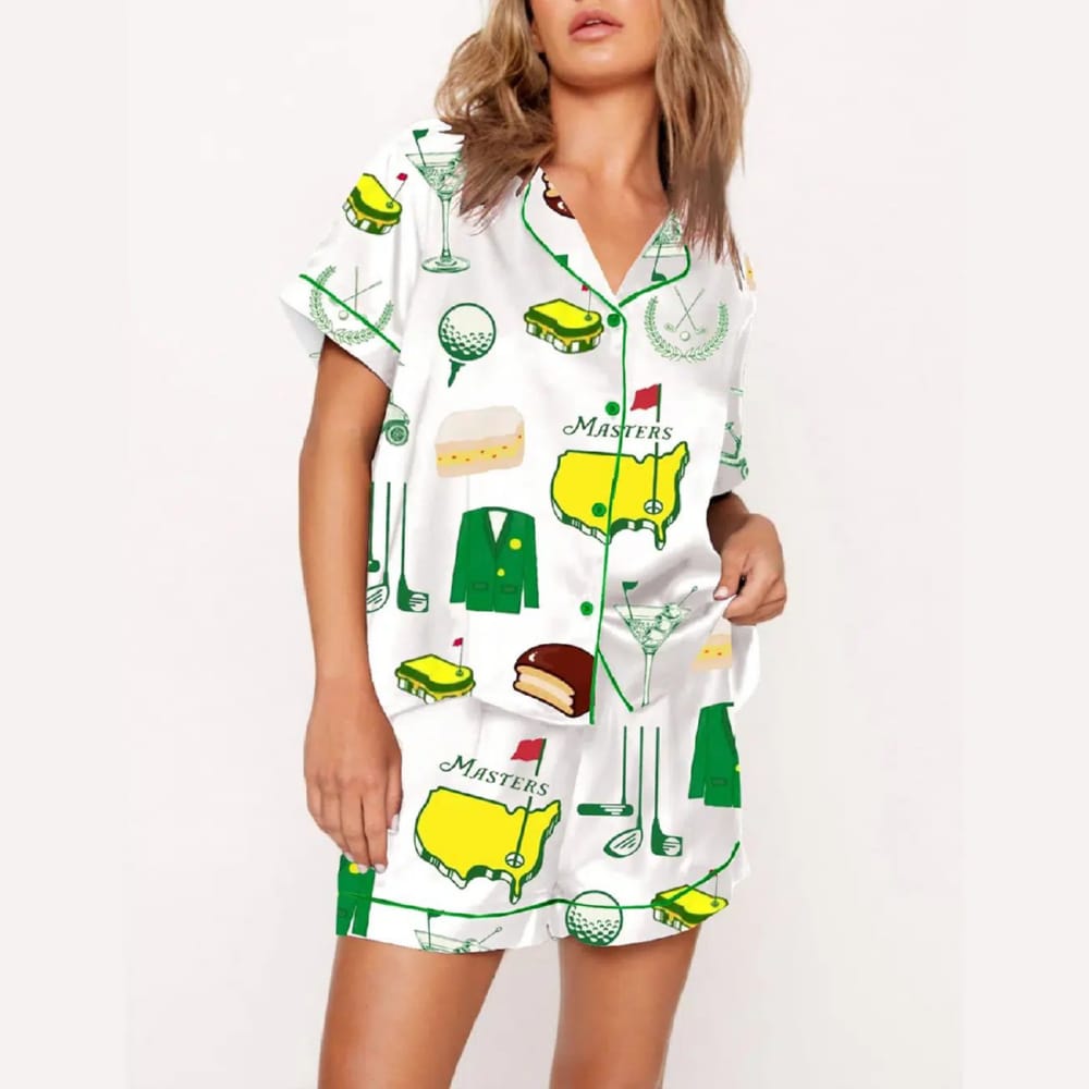 Augusta Masters Golf Tournament Golf Print Pajama Set Augusta Masters Golf Tournament Golf Print Pajama Set