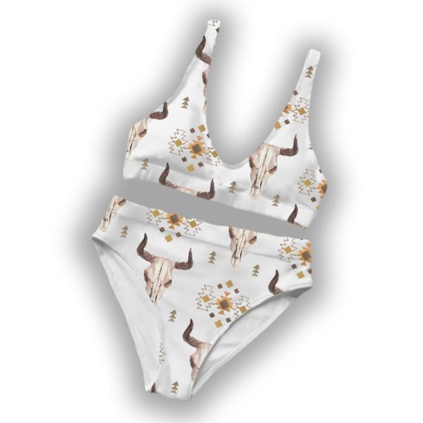 Aztec Bull Skull Two-Piece Bikini Set
