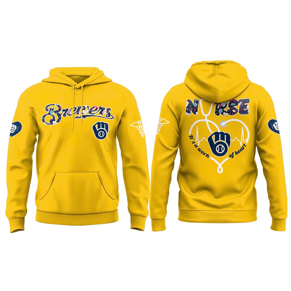 Brewers NURSES NIGHT Its A Work Of Heart 2025 Hoodie Brewers NURSES NIGHT It's A Work Of Heart 2025 Hoodie