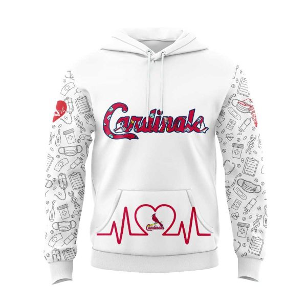 Cardinals Nurses Appreciation Heartbeat EMS 2025 Hoodie