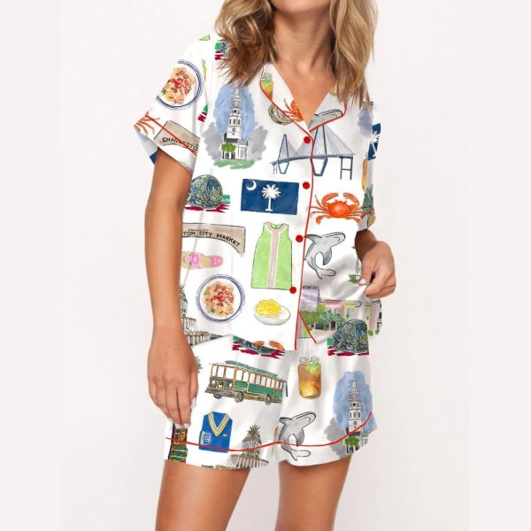 Charleston Travel Silky Satin Pajama Set