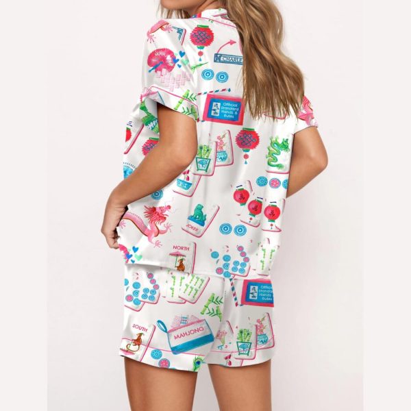 Chinoiserie Mahjong Satin Pajama Set