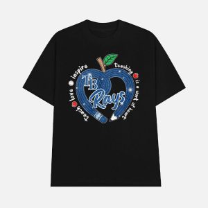 Rays Teach Love Inspire Teaching Is A Work Of Heart Shirt 1