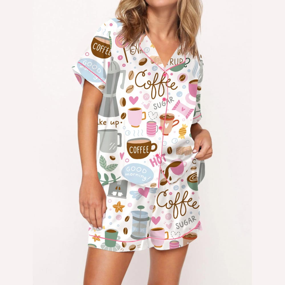 Coffee Silky Satin Pajama Set Coffee Silky Satin Pajama Set