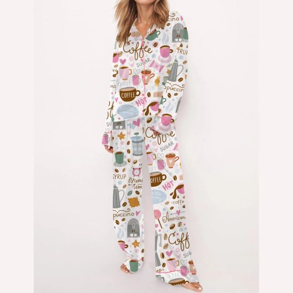 Coffee Silky Satin Pajama Set