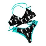 Cowgirl Style Graphic Crossover Bikini Set For Women