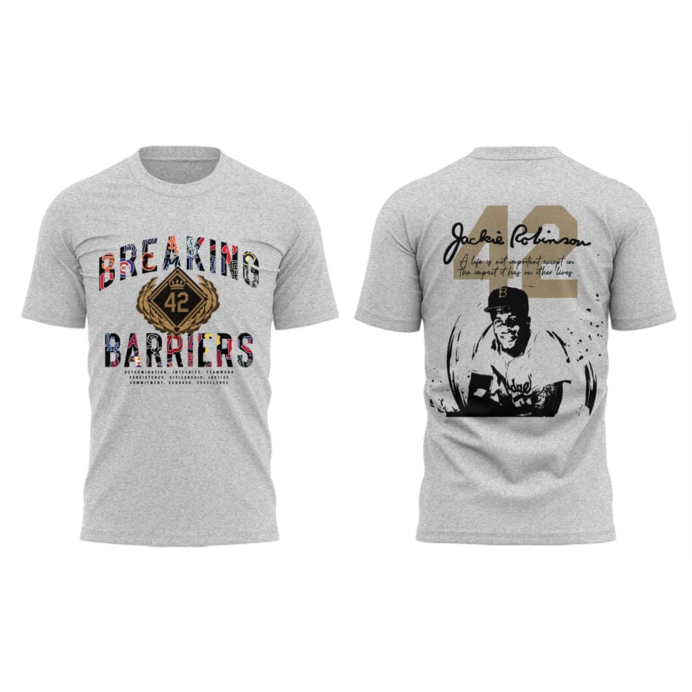 Dodgers Breaking Barriers Jackie Robinson 42 Shirt Dodgers Breaking Barriers Jackie Robinson 42 Shirt