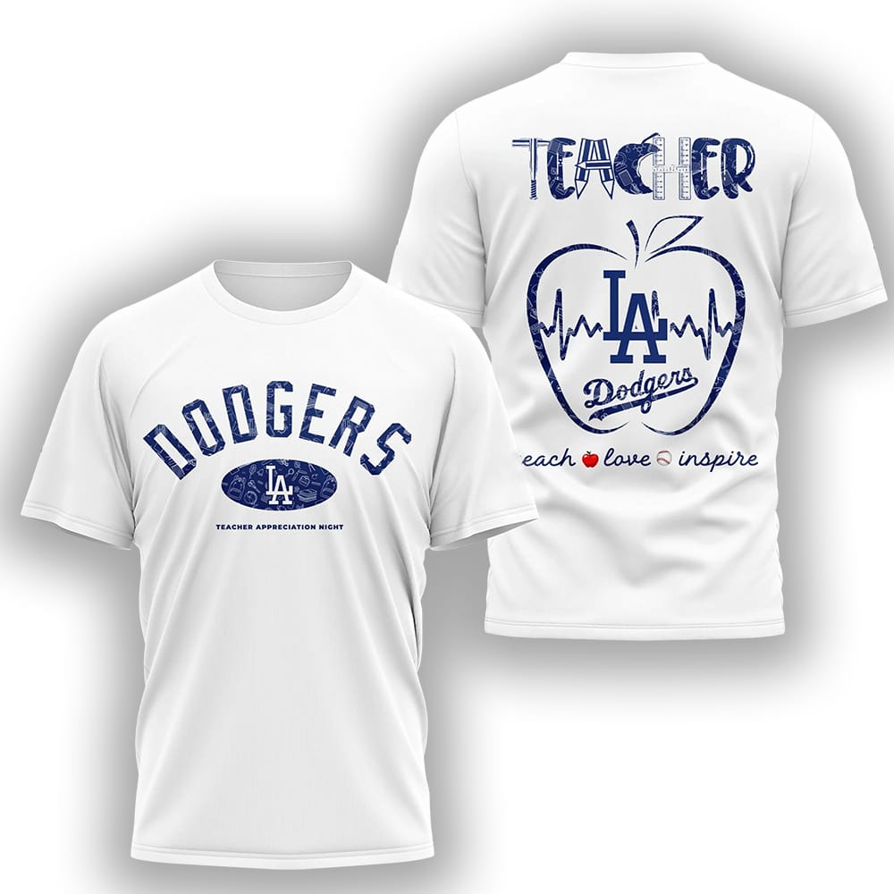 Dodgers Teacher Appreciation Night Peach Love Inspire Shirt 2025 Dodgers Teacher Appreciation Night Peach Love Inspire Shirt 2025