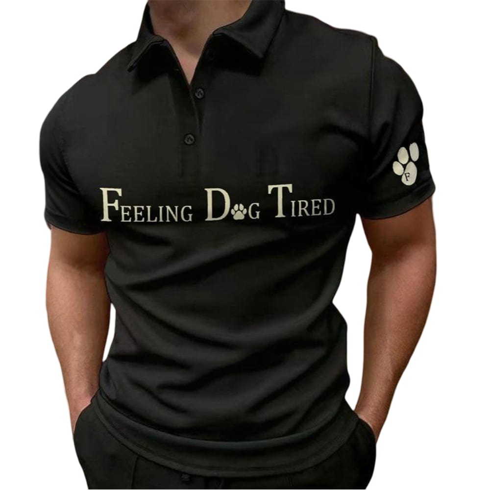 FDT Feeling Dog Tired Printed Polo Shirt FDT Feeling Dog Tired Printed Polo Shirt