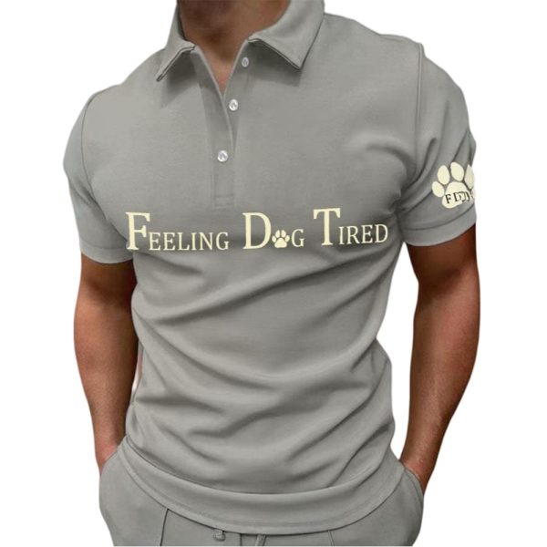 FDT Feeling Dog Tired Printed Polo Shirt