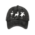 FDT Flamingo Deer Turtle Print Baseball Cap