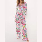 Floral Silky Satin Pajama Set
