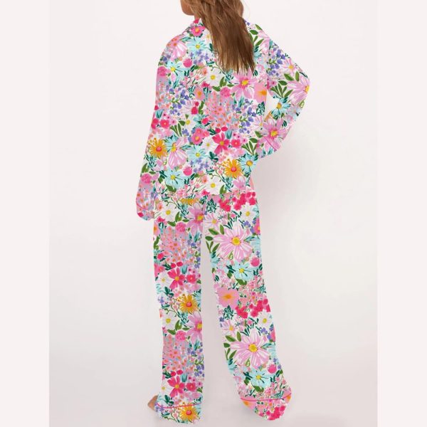 Floral Silky Satin Pajama Set