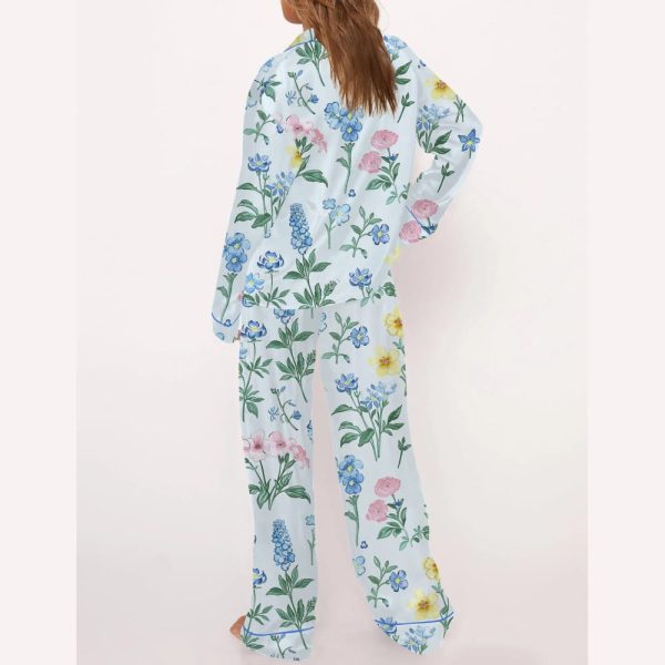Floral Silky Satin Pajama Set