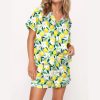 Florida Lemon Silky Satin Pajama Set