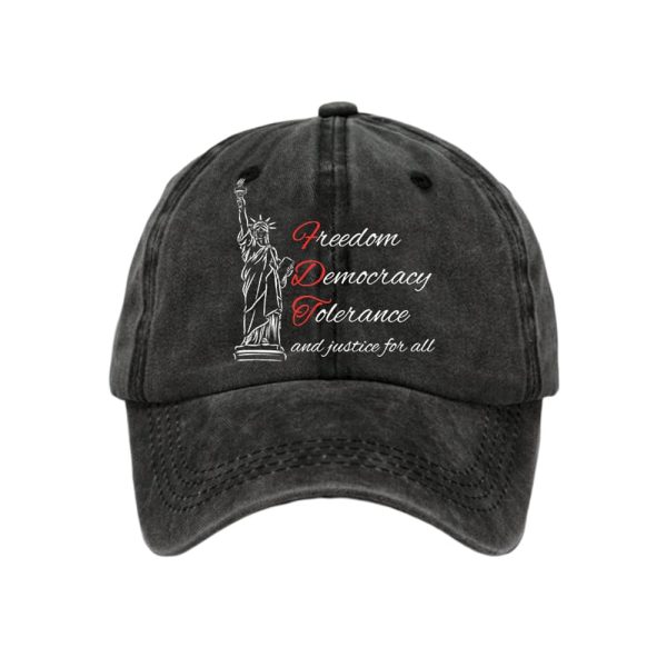 Freedom Democracy Tolerance And Justice For All Print Baseball Cap