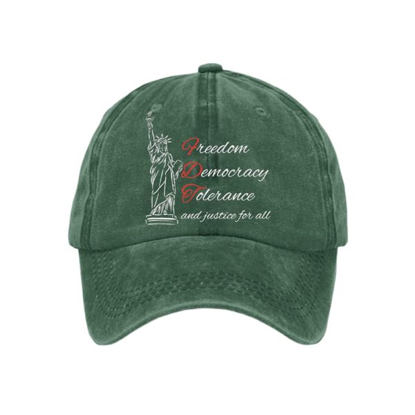 Freedom Democracy Tolerance And Justice For All Print Baseball Cap