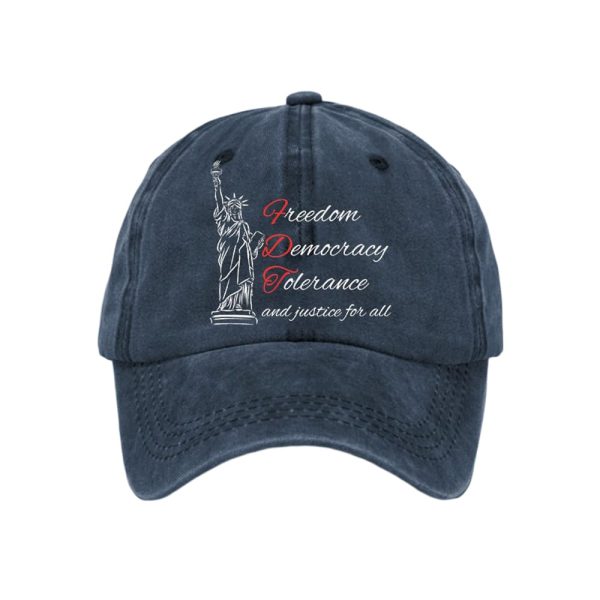 Freedom Democracy Tolerance And Justice For All Print Baseball Cap