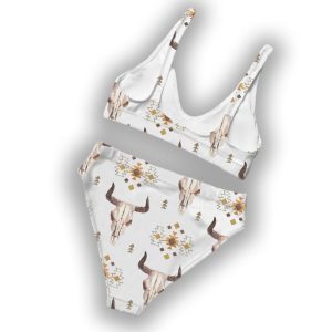 Aztec Bull Skull Two Piece Bikini Set3