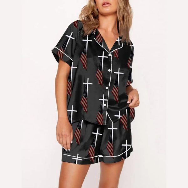 God Bless American Print Pajama Set