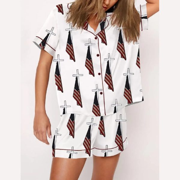 God Bless American Print Pajama Set