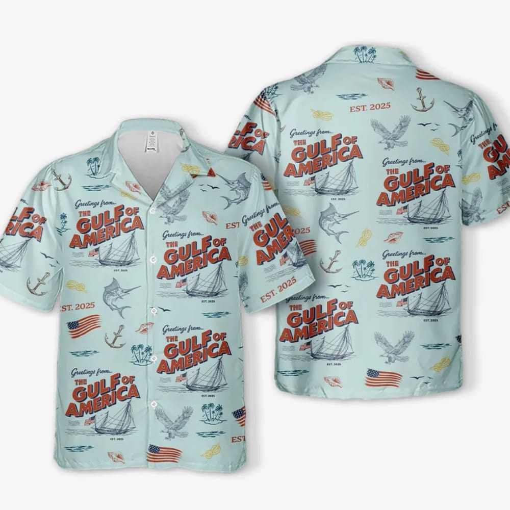 Greetings From The Gulf Of America Est 2025 Hawaiian Shirt Greetings From The Gulf Of America Est 2025 Hawaiian Shirt
