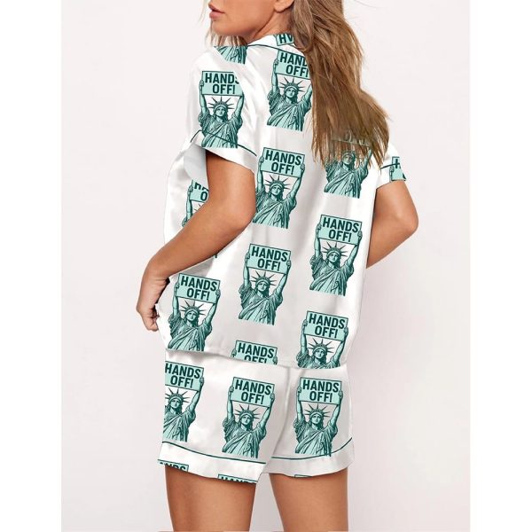 Hands Off Protest Print Pajama Set