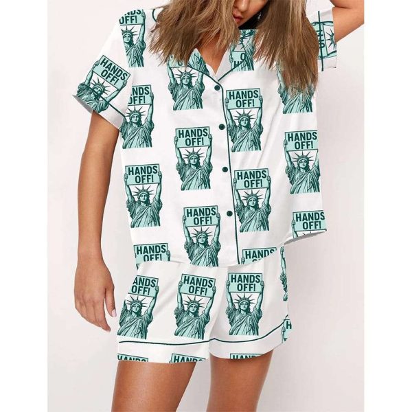 Hands Off Protest Print Pajama Set