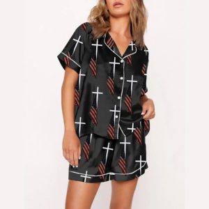 God Bless American Print Pajama Set1