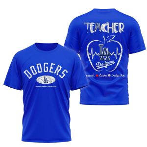 Dodgers Teacher Appreciation Night Peach Love Inspire Shirt 20252