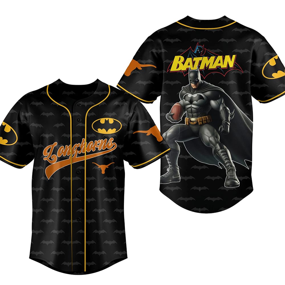 Longhorns Batman Baseball Jersey Longhorns Batman Baseball Jersey