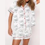 Many Third Finger Print Pajama Set