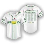 Masters 2025 Augusta National Golf Club Baseball Jersey