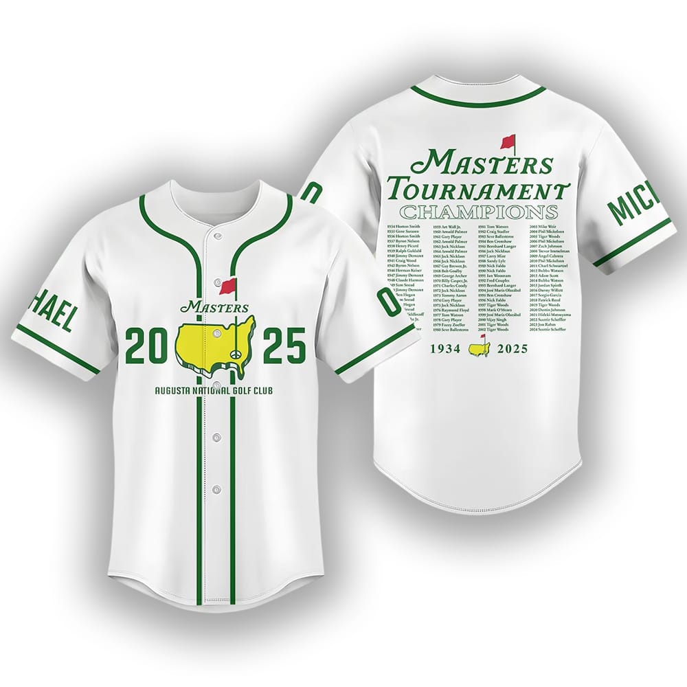 Masters 2025 Augusta National Golf Club Baseball Jersey Masters 2025 Augusta National Golf Club Baseball Jersey