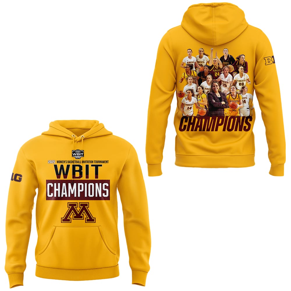 Minnesota 2025 Womens Basketball WBIT Champions Hoodie Minnesota 2025 Women's Basketball WBIT Champions Hoodie