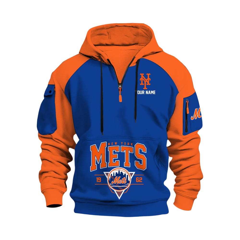 NY Mets 1962 Quarter Zip Hoodie NY Mets 1962 Quarter Zip Hoodie