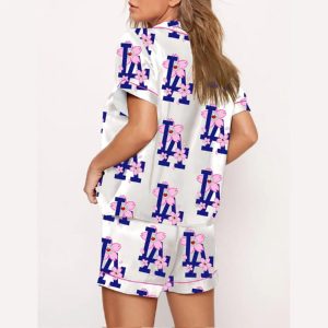 Vintage Dodgers Sakura Bloom Print Pajama Set2
