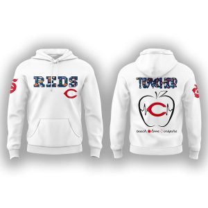 Reds TEACHER NIGHT Teach Love Inspire Hoodie 2025