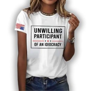 Retro Unwilling Participant Of An Idiocracy Print T Shirt1