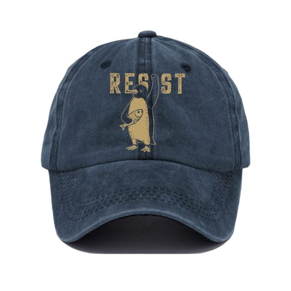 Penguin Resist Tariffs Print Baseball Cap