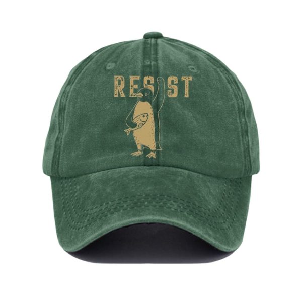 Penguin Resist Tariffs Print Baseball Cap