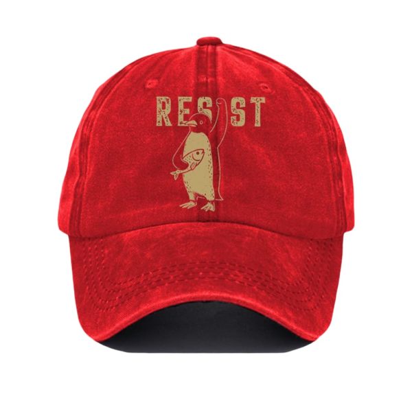 Penguin Resist Tariffs Print Baseball Cap
