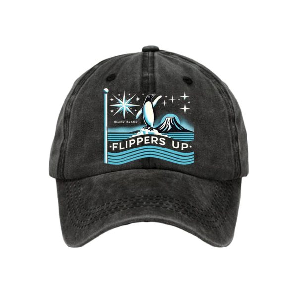 Penguins Flippers Up Print Baseball Cap
