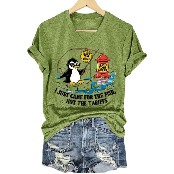 Penguins I Just Came For The Fish Not The Tariffs Shirt