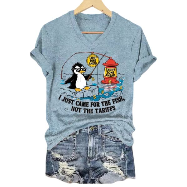 Penguins I Just Came For The Fish Not The Tariffs Shirt