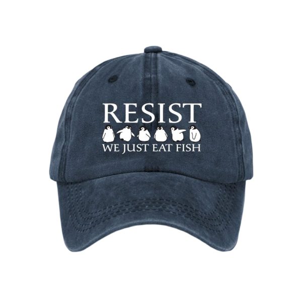 Penguins Resist We Just Eat Fish Baseball Cap