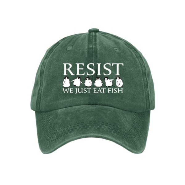Penguins Resist We Just Eat Fish Baseball Cap